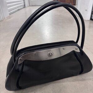 Vintage Furla Pleated Leather Shoulder Bag